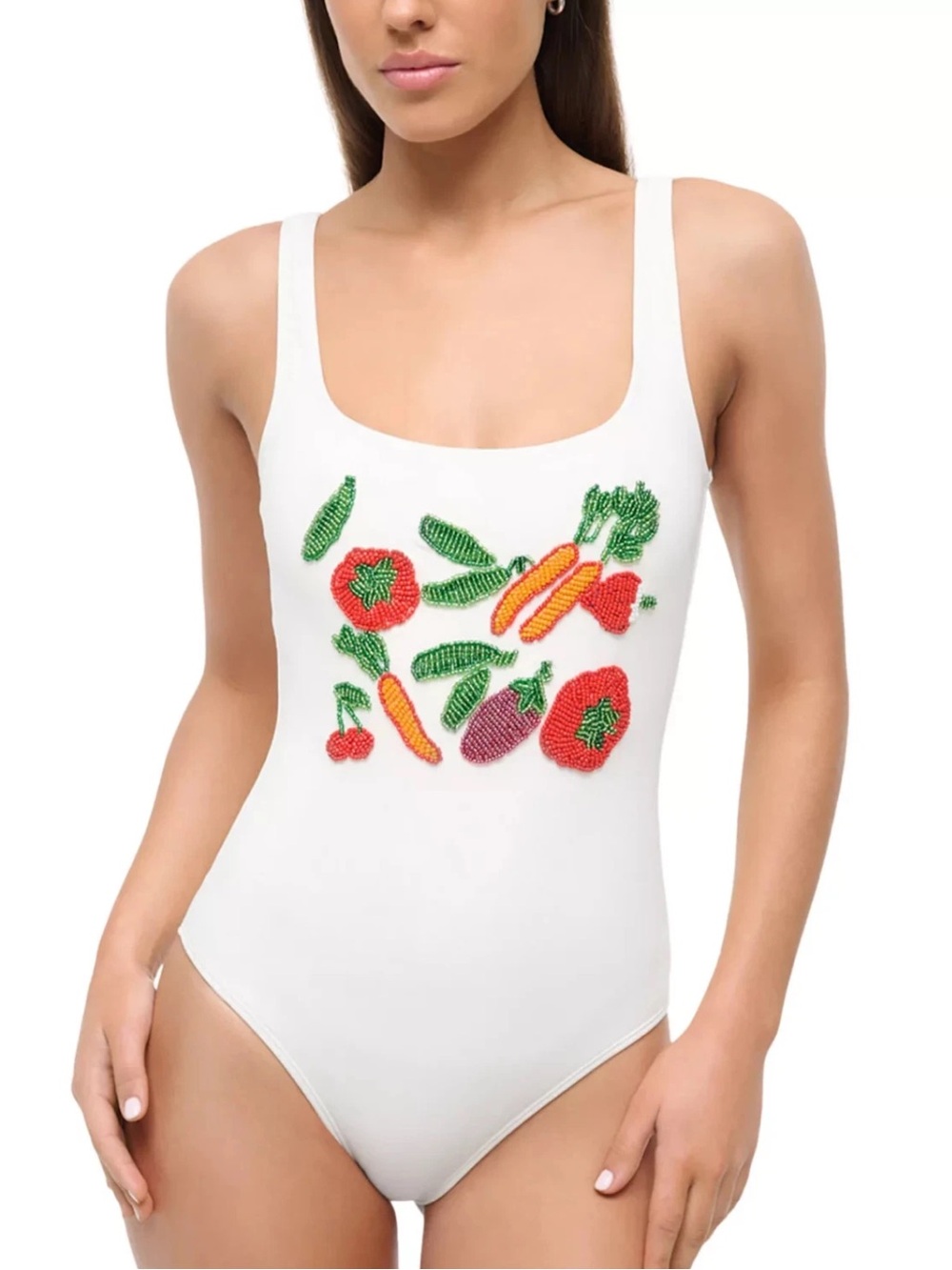 RARE NWT Staud Lea Fruit Beaded Swim
